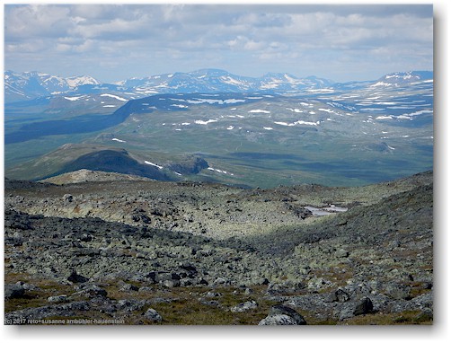 blick vom gipfel des saana auf die norwegischen berge