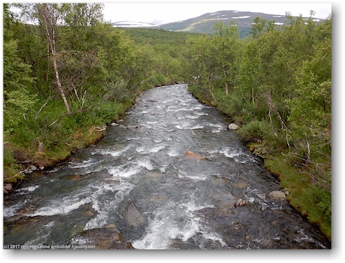 blick auf den ballinjohka entlang des kungsleden zwischen abisko und den abiskojaurestugorna