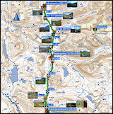 karte und hoehenprofil der wanderung von den saelkastugorna zu den kaitumjaurestugorna