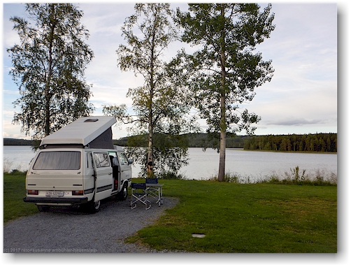 unser joker auf dem campingplatz saiva am ufer des baksjoen in vilhelmina