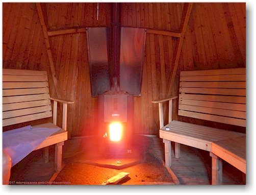 sauna mit holzofen auf dem campingplatz saiva in vilhelmina