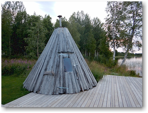 originelle sauna auf dem campingplatz saiva in vilhelmina