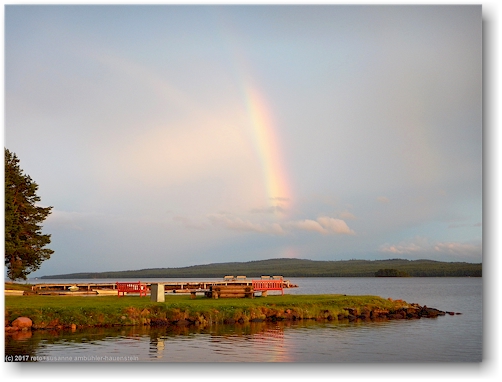 regenbogen ueber dem siljan beim solleroe camping