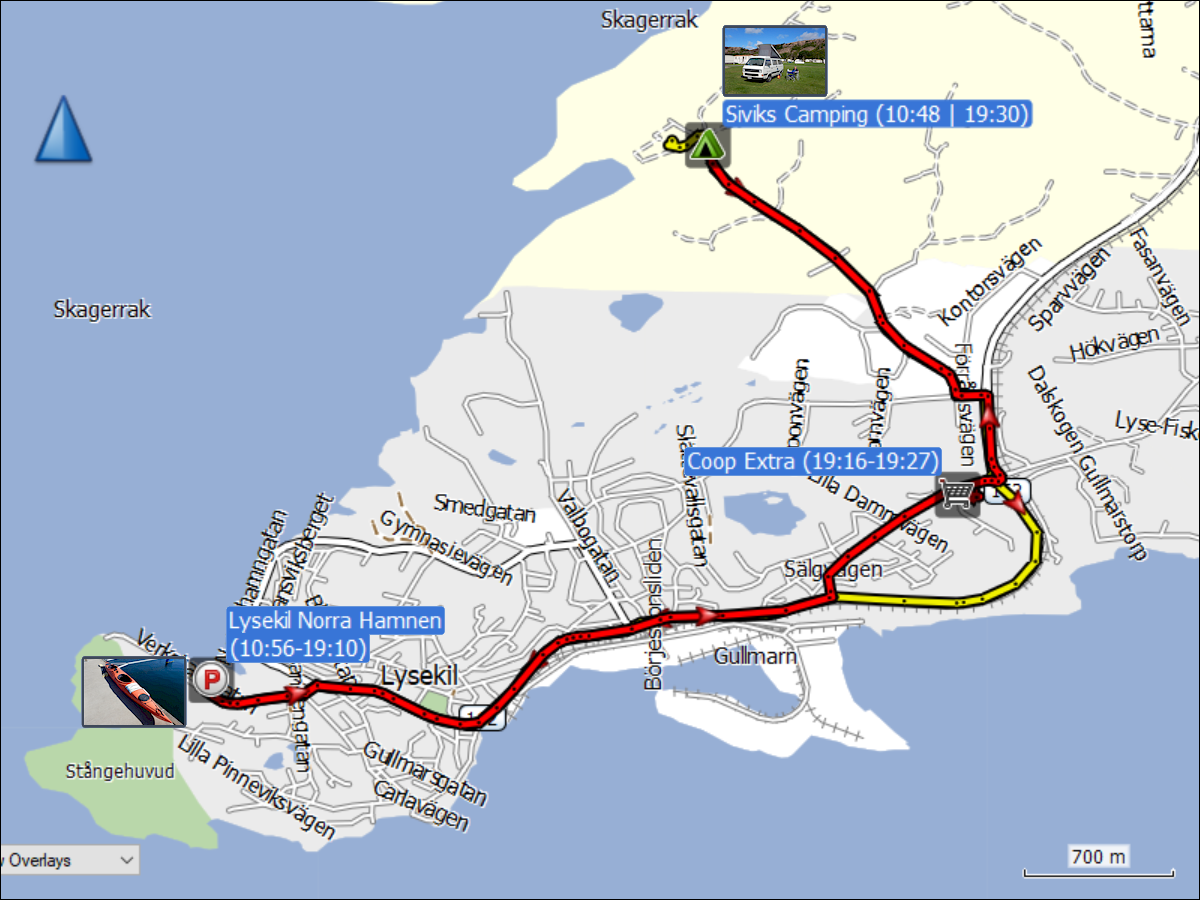 wegstrecken der fahrten in lysekil
