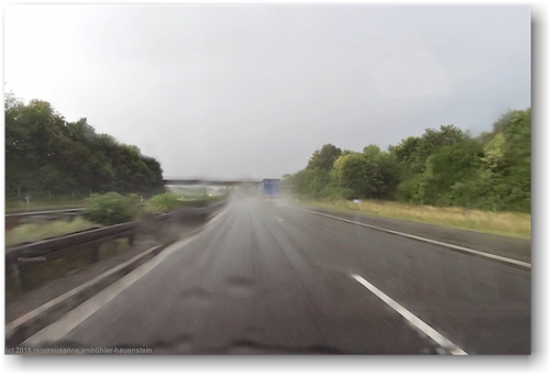 unterwegs auf der A81 bei regen