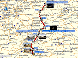 karte und hoehenprofil der fahrt von daheim zum rasthof harz