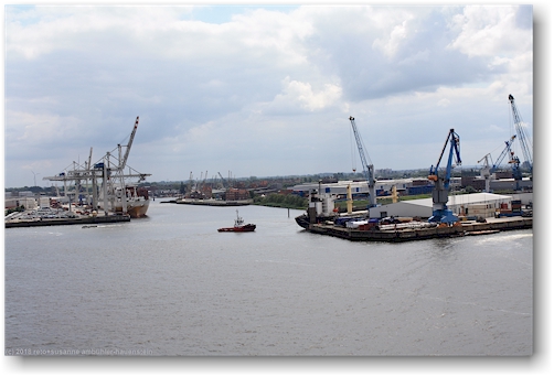 aussicht von der elbphilharmonie auf den hafen in hamburg