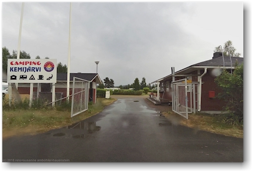 eingang zum campingplatz kemijaervi