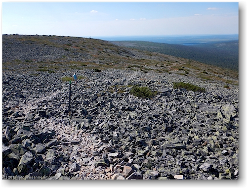 abstieg vom gipfel des noitatunturi im pyhae-luosto nationalpark