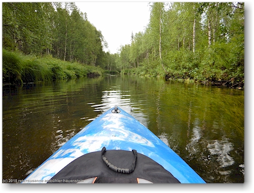 im kajak unterwegs auf dem pyhaejoki