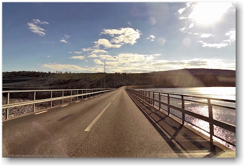 strasse 45 ueber den staudamm im verlauf des stora luleaelven