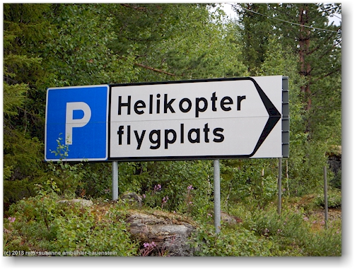 Helikopter flygplats - wegweiser zum heliport in kvikkjokk