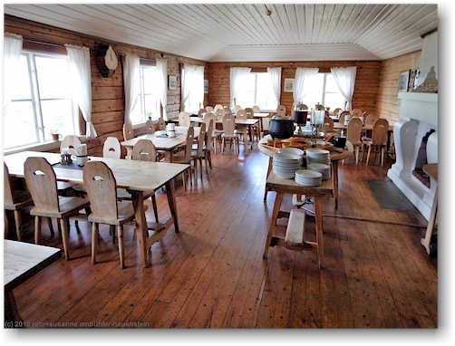 saltoluokta fjaellstation - speisesaal im hauptgebaeude