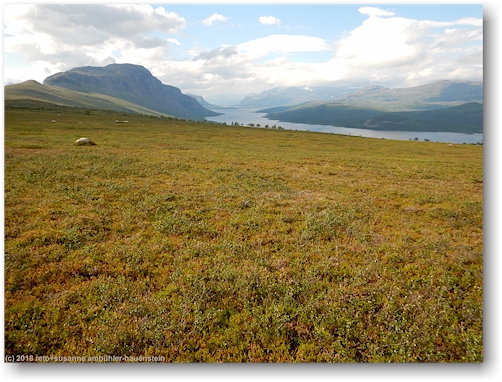 lulep kierkau (berg links) und langas (see rechts) bei saltoluokta