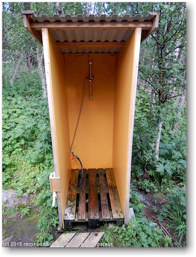 dusche bei der aktsestuga