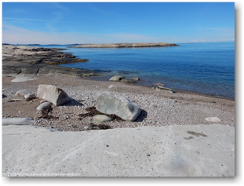 bucht sandbagen an der westkueste der insel pinnoe im skagerrak - blick richtung sueden