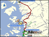 karten der fahrt von grebbestad nach fjaellbacka und zurueck sowie der rundwanderungen in fjaellbacka und auf der halbinsel veddoe