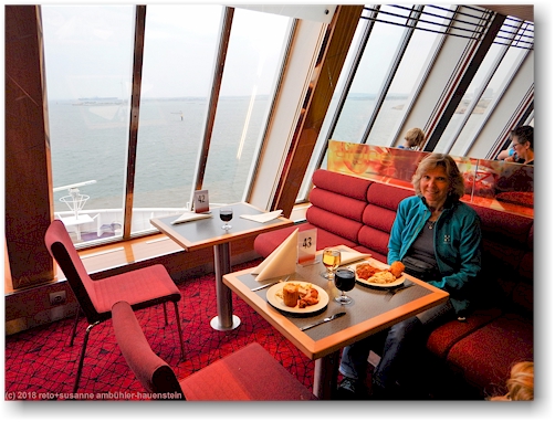 unser tisch im restaurant der stena scandinavica
