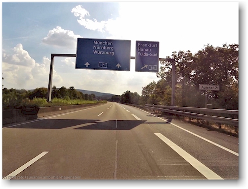 ausfahrt frankfurt im verlauf der autobahn A7