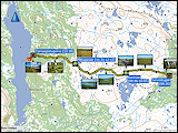 karte und hoehenprofil der wanderung von der servestugan zu den taernasjoestugorna