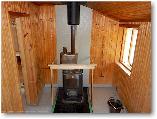 ofen in der sauna bei den stensdalsstugorna