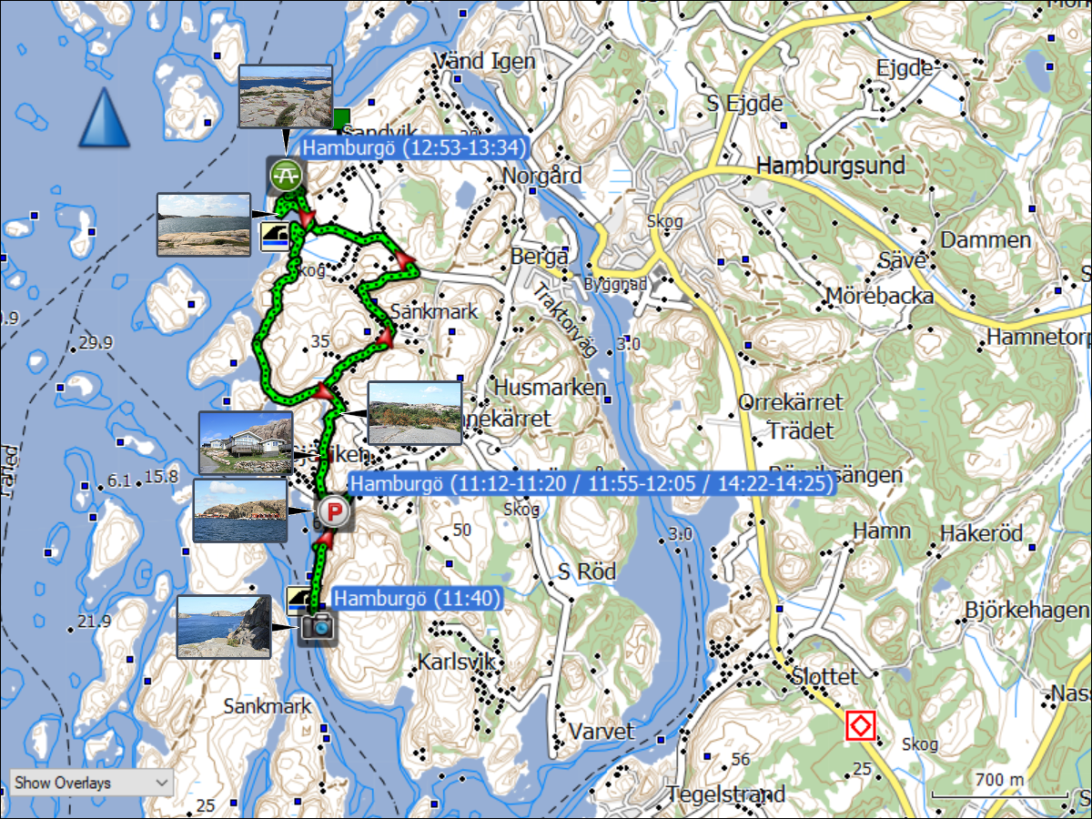 wegstrecke der wanderung auf hamburgoe