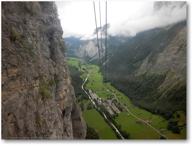 talfahrt mit der seilbahn von gimmelwald nach stechelberg