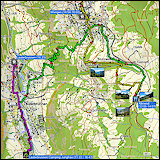 karte und hoehenprofil der wanderung von lauterbrunnen via allmend nach wengen und karte des fussmarsches von lauterbrunnen bahnhof zum camping jungfrau