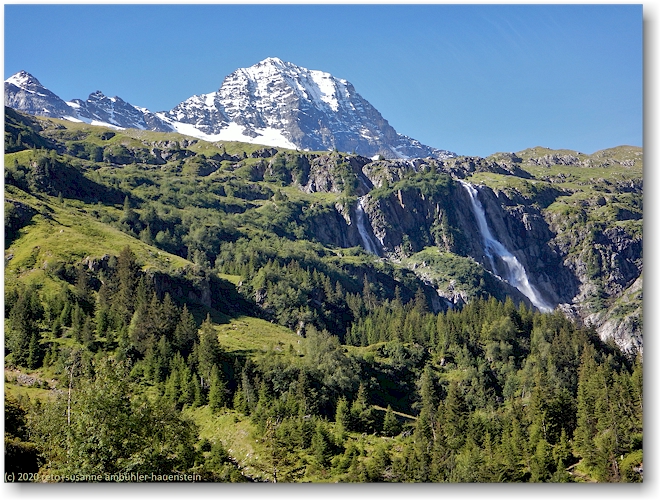 holdrifall und talbachfall mit breithorn im hintergrund
