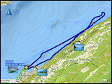 karte und hoehenprofil der wanderung von boenigen nach iseltwald und karte der kajaktour auf dem brienzersee