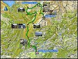 karte und hoehenprofil der fahrt von arbaz nach crans-montana und zurueck sowie karte und hoehenprofil der wanderung entlang der bisse du ro