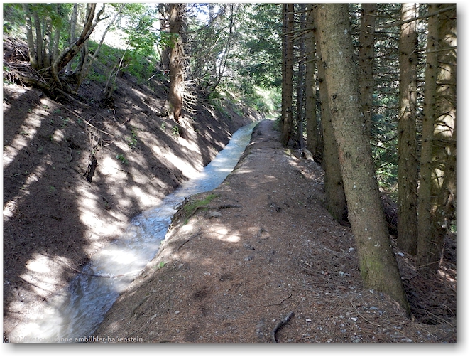 wanderweg entlang der bisse de sion bei anzere