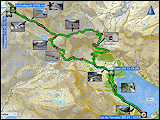 karte und hoehenprofil der fahrt von arbaz zum lac de tseuzier sowie der wanderung zum schnidejoch und zurueck