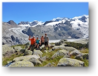 erich, ursi, susanne und reto in der naehe der chamanna da boval