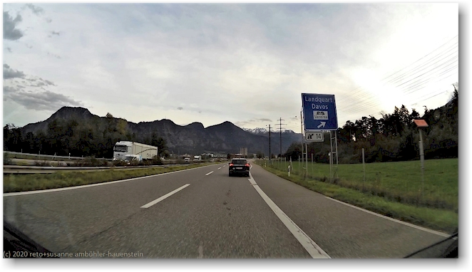 unterwegs auf der A13 bei der ausfahrt landquart