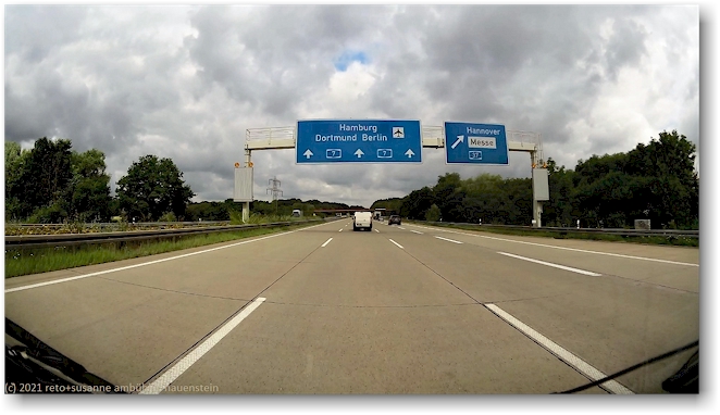ausfahrt hannover messe im verlauf der A7