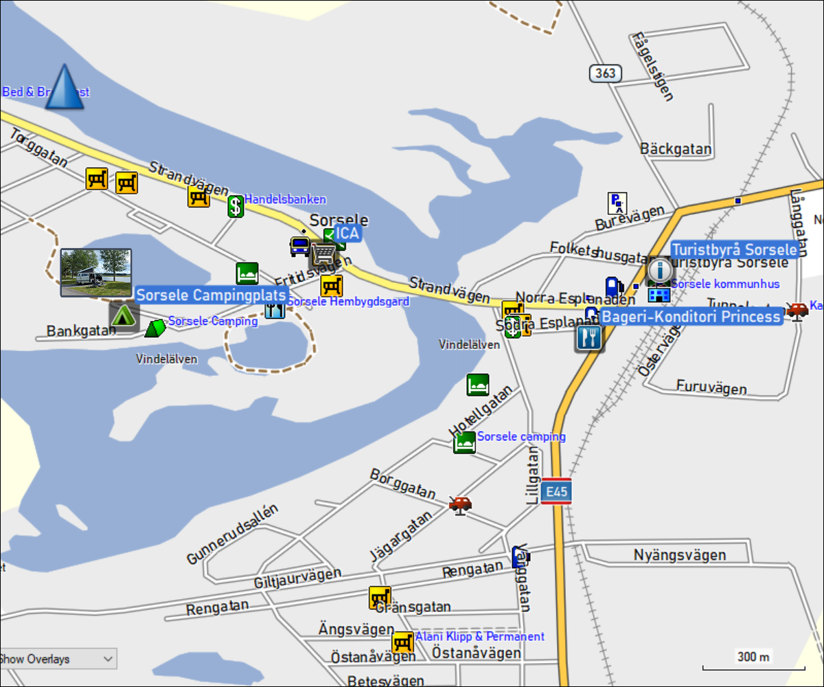 wegstrecke der fahrt von nach