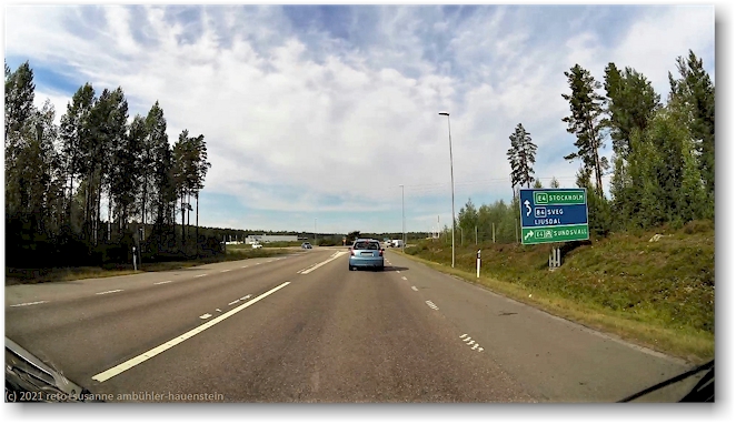 einfahrt auf die E4 bei hudiksvall