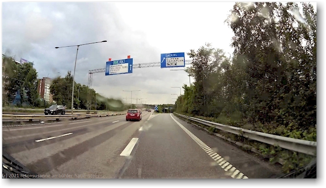 ausfahrt zum hafen im verlauf der E6