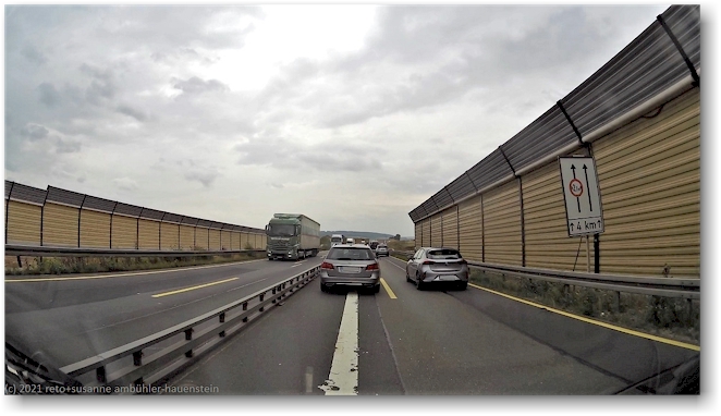 eine der zahlreichen baustellen im verlauf der A7