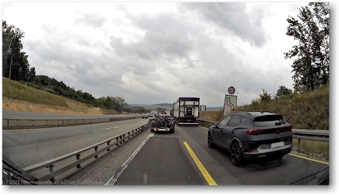 och eine baustelle im verlauf der A7