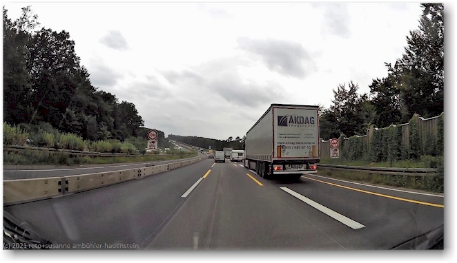 fahrbahnverengung im verlauf der A7
