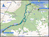 karte und hoehenprofil der skiwanderung von der abisko fjaellstation zum abiskojaure und zurueck