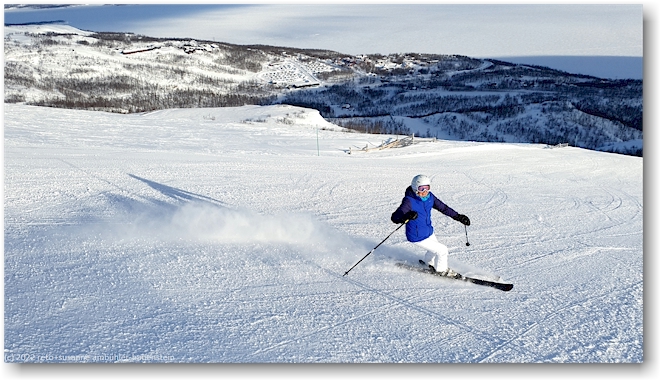 susanne auf der skipiste in bjoekliden