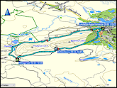 karte und hoehenprofil der langlauf-tour bei levi