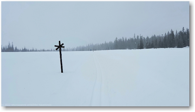 langlaufloipe ueber den keimioejaervi im pallas-yllaestunturi nationalpark