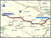 karte fahrten in aekaeslompolo, karte fahrt von aekaeslompolo nach kiruna, karte fahrten in kiruna sowie hoehenprofil der gesamten strecke