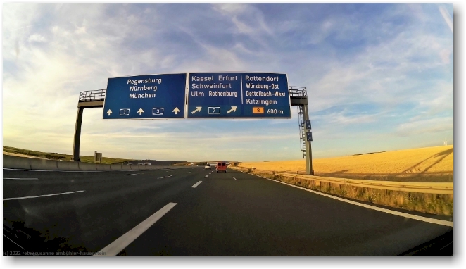 ausfahrt von der A3 zur A7