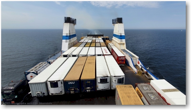 offenes autodeck auf der finnmaid