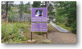 informationstafel zur amethyst-mine bei lampivaara